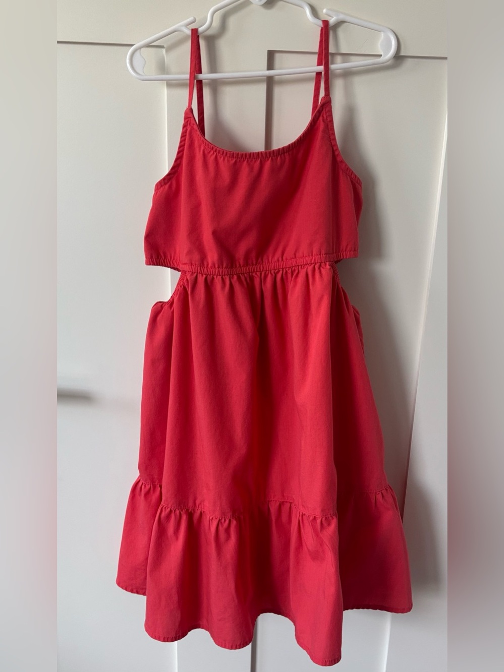 Abercrombie Kids Girls Coral Tiered Sundress Sleeveless with cut outs Dress 9/10